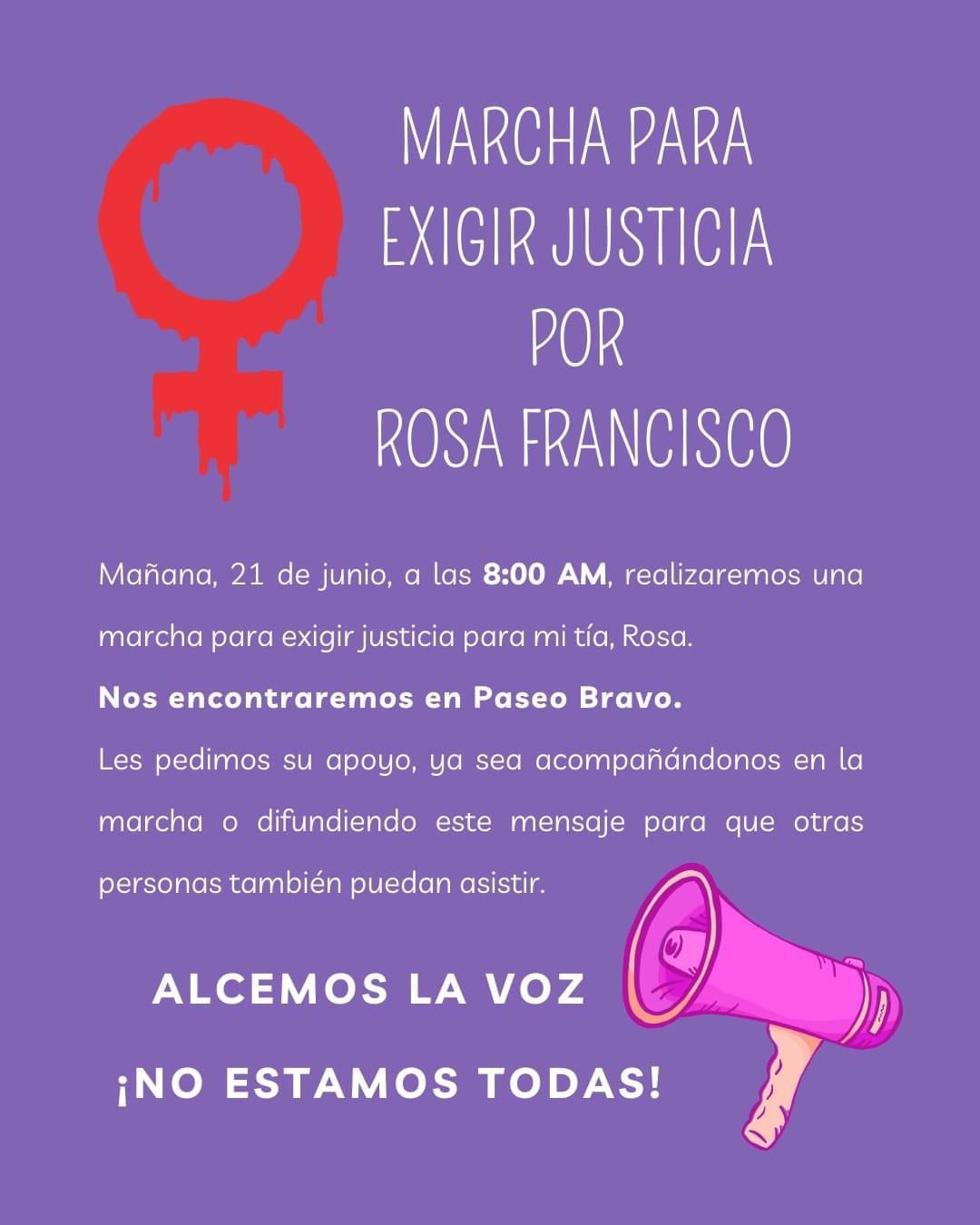 Marcha para exigir justicia por Rosa Francisco
