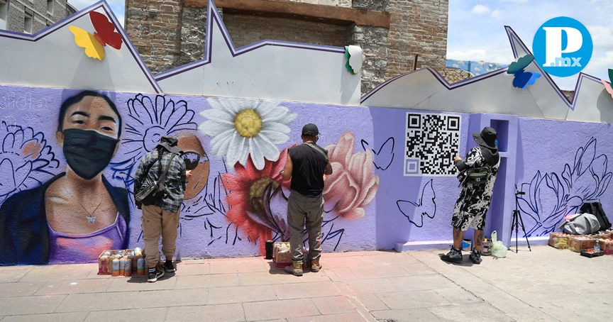 Intervención del mura contra la violencia ácida /Foto esimagen.mx