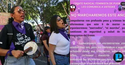 Frente Radical Feminista de Puebla anuncia que no marchar&aacute; este 8 de marzo