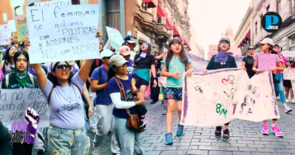M&aacute;s de 10 mil mujeres marchan en Puebla en el D&iacute;a Internacional de la Mujer