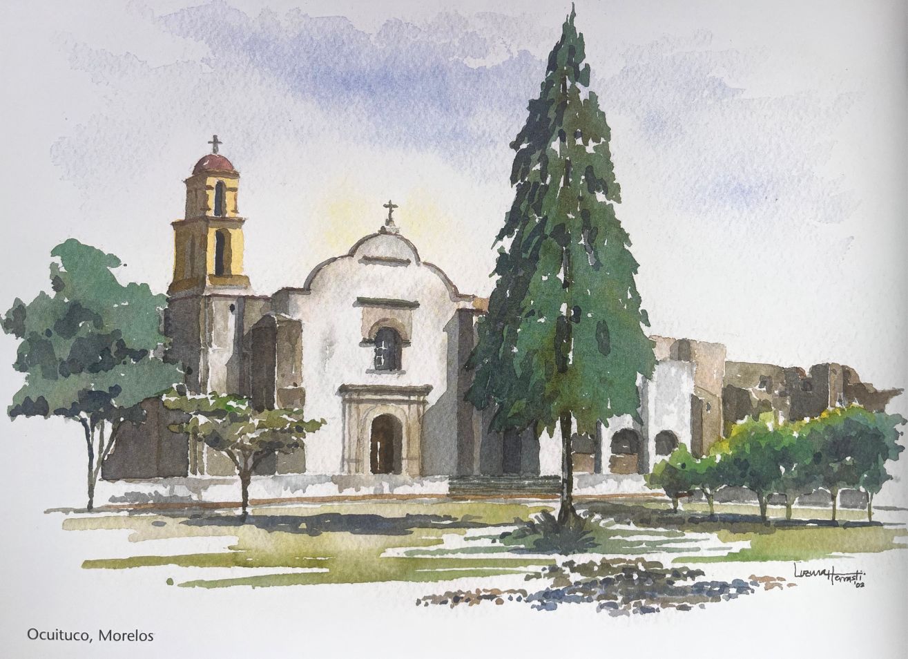 Acuarelas de los conjuntos que integran la Ruta de los Conventos, realizadas por la arquitecta y artista Luz María Herrasti. Imágenes: cortesía de la autora.