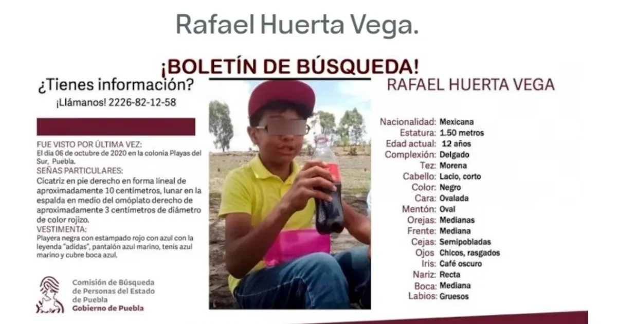 Boletín de búsqueda de Rafael Huerta Vega