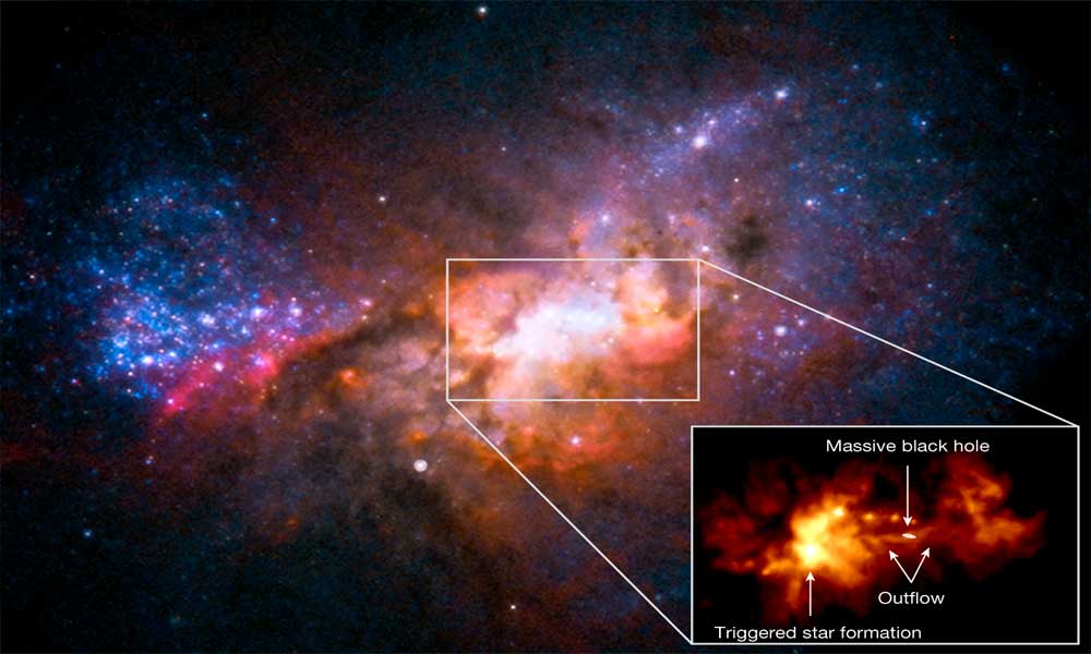 Científicos descubren un agujero negro que está ayudando a crear estrellas en vez de destruirlas