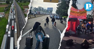 Bloqueo carretero en Puebla