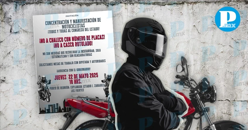 ¡No a la Ley Chaleco! Motociclistas anuncian manifestación en el Congreso de Puebla