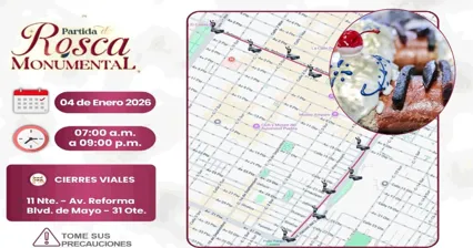 Vas al Centro Hist&oacute;rico, ojo: habr&aacute; cierres viales por Rosca de Reyes monumental