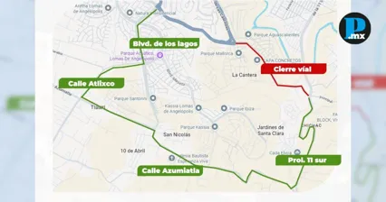 Anuncian cierre vial por rehabilitaci&oacute;n del acceso a Lomas de Angel&oacute;polis