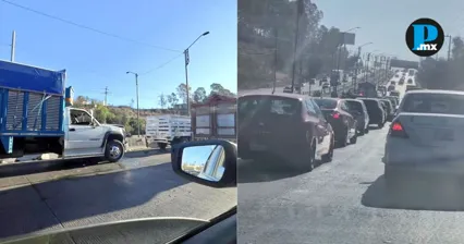 Carambola detiene el tr&aacute;fico en el Perif&eacute;rico sentido a Valsequillo