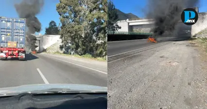 Cierran circulaci&oacute;n en la Puebla&ndash;Orizaba por quema de llantas