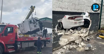 Madrugada accidentada deja da&ntilde;os en vialidades de Puebla