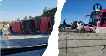 Carambola en kil&oacute;metro 46 provoca cierre total de la autopista M&eacute;xico-Puebla