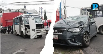 Tres personas resultan heridas tras choque de Ruta 4 en la 3 Sur en Puebla