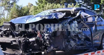 Choque entre Jetta y camioneta provoca cierre en autopista Tlaxcala-Puebla