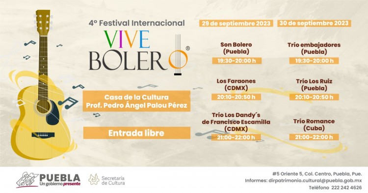 El bolero vuelve a brillar en Puebla: Cuarta edición del Festival Internacional "Vive Bolero"