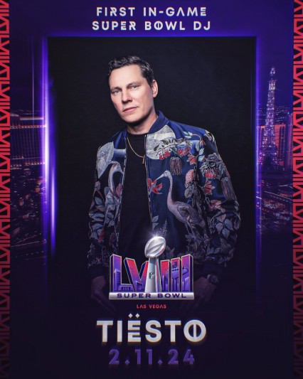 DJ Tiesto anima la prevía y el juego final del Super Bowl LVIII