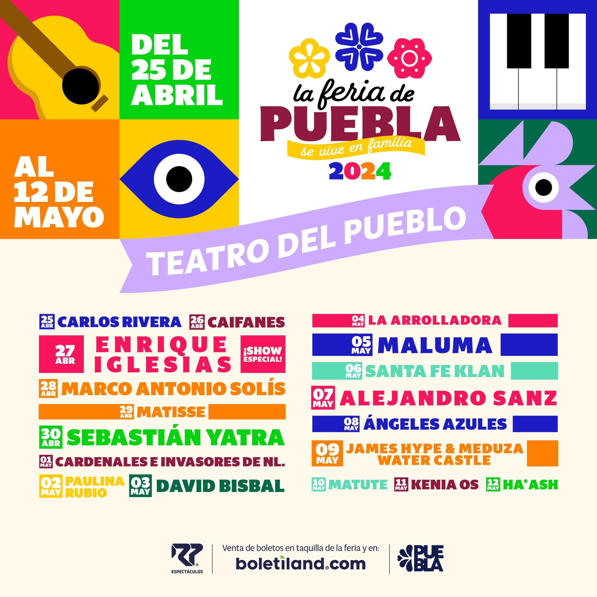 Artistas gratis en la Feria de Puebla 2024: Conoce la lista completa