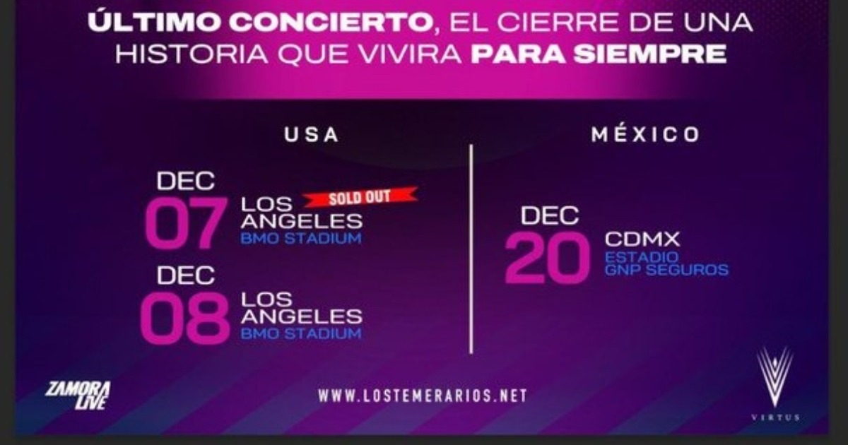 Los Temerarios: Concierto final en Estadio GNP Seguros- Boletos y fecha