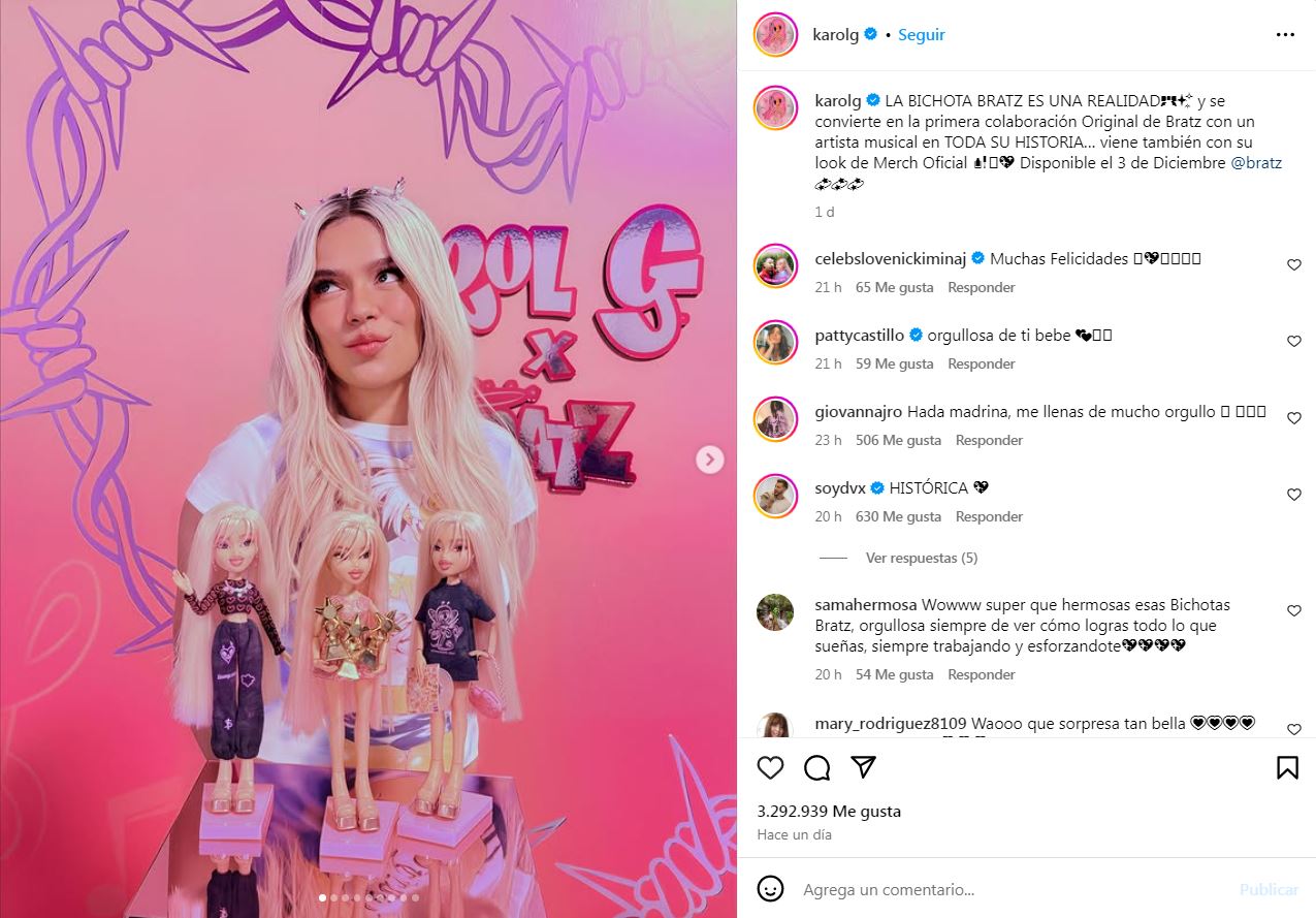 Bratz lanza muñeca inspirada en Karol G