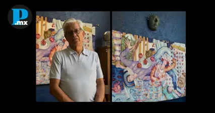 Jos&eacute; Miguel Bayro dona &ldquo;El Inmigrante&rdquo; a la BUAP, una obra que dialoga con la actualidad