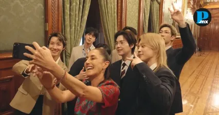 BTS publica video in&eacute;dito de su visita a Palacio Nacional; Sheinbaum reacciona