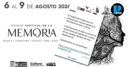 Reprograman Festival de la Memoria; cancelaci&oacute;n hab&iacute;a sido filtrada en canal oficial