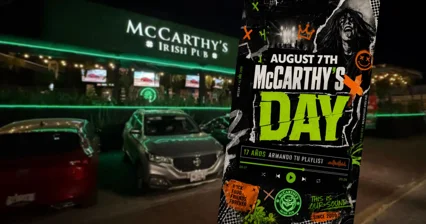 Por su 17 aniversario, McCarthy's Irish Pub organiza un fin de semana musical con conciertos de rock, bandas en vivo y cerveza verde para los asistentes.