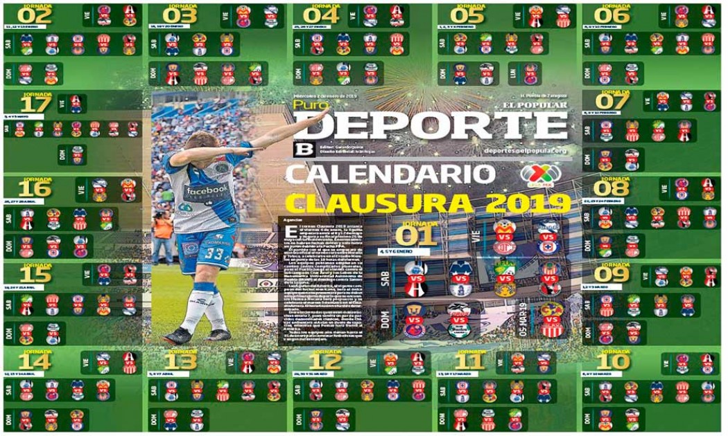 Este Es El Calendario Del Clausura 2019 De La Liga MX