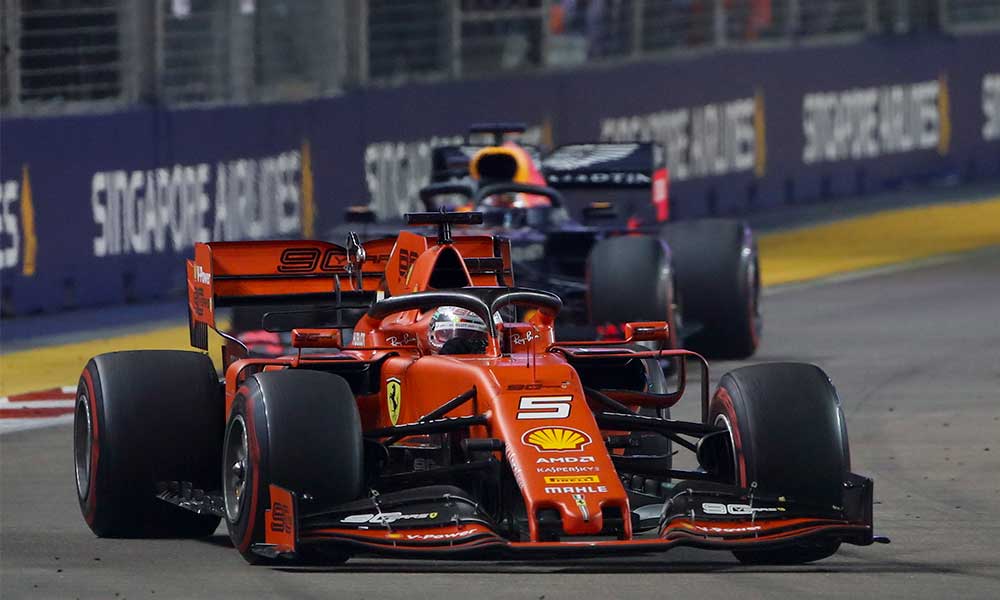 Vettel sorprende en GP de Singapur en F1