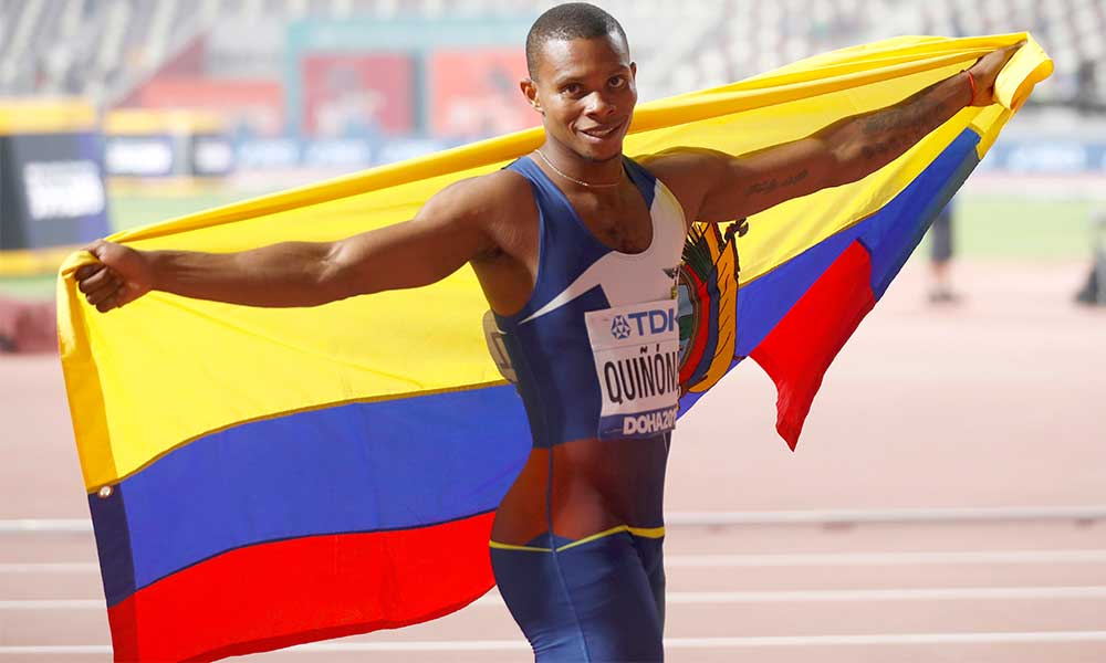 Quiñónez, primer ecuatoriano con medalla en los 200 en Doha