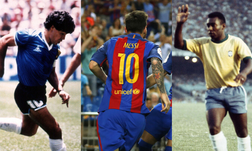 Subastarán playeras usadas por Maradona, Pelé y Messi 