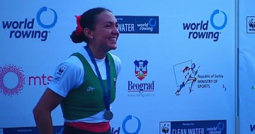 Kenia Lechuga sube al podio en el Mundial.