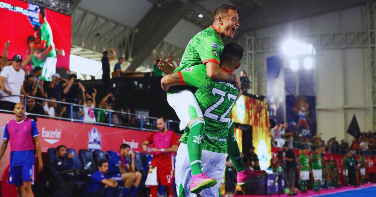 Victoria de México varonil por 5-1 contra Italia en cuartos de final del Mundial de Fut 7.