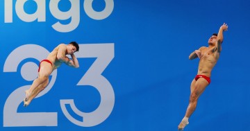 Osmar Olver y Rodrigo Dieg ganaron el oro en el trampolín de 3 metros sincronizado