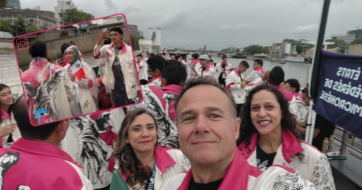 La delegacion de mexico en la ceremonia de los JJ. OO.