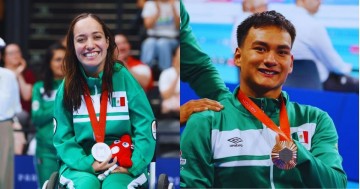 Haideé Aceves y Ángel Camacho, medallistas en para natación