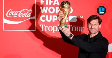 La Copa del Mundo fue exhibida en Puebla con la presencia del campe&oacute;n mundial Fernando Llorente y autoridades estatales durante la inauguraci&oacute;n.