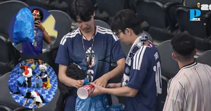 Hinchas de Jap&oacute;n limpian las gradas tras empate ante Pa&iacute;ses Bajos
