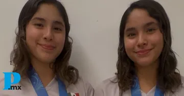 Lía y Mía Cueva ganan bronce en trampolín sincronizado en Singapur 2025