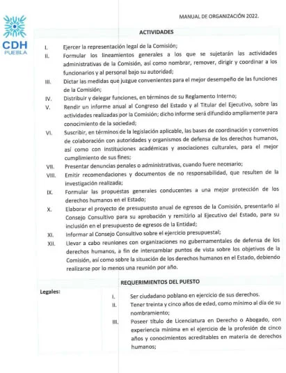 Manual de operaciones vigente disponible en el portal oficial del organismo