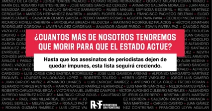 M&aacute;s de 40 medios exigen a Sheinbaum frenar asesinatos de periodistas en M&eacute;xico