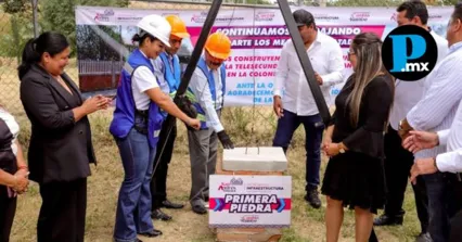 Refuerzan la seguridad en la Telesecundaria Otilio Monta&ntilde;o con nueva barda perimetral