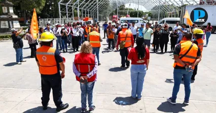 Evac&uacute;an a 60 personas en simulacro de sismo en San Pedro Cholula