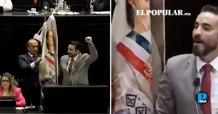 &iquest;Por qu&eacute; To&ntilde;o L&oacute;pez llev&oacute; un estandarte de Sheinbaum a tribuna en San L&aacute;zaro?