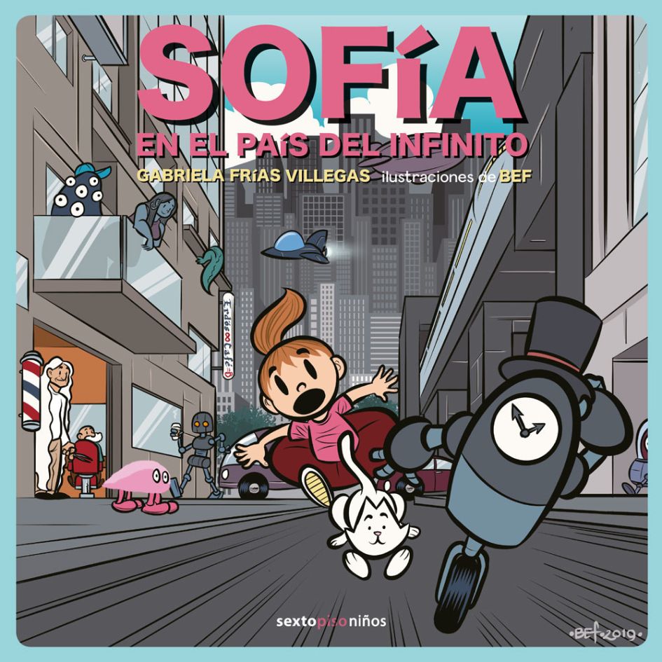 Portada del libro "Sofia en el país del infinito" ilustrado por BEF