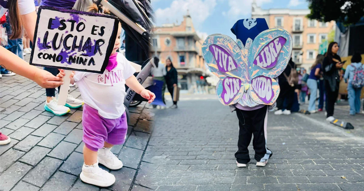 Niñas marchando por sus derechos en el 8M