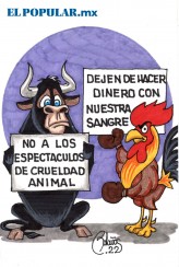 Cartón sobre las peleas de animales 