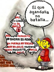 El que agandalla no batalla... y Morena apartó todas las bardas, puentes, y postes de la ciudad