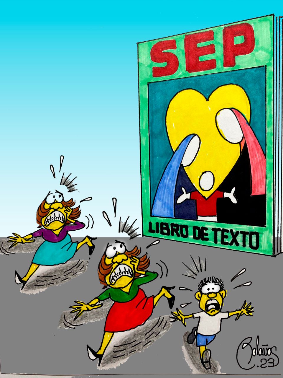 #Cartón de Pepe Bolaños, libros de la SEP