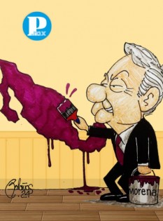 ¿Es guinda? ¿México es guinda? López Obrador pintó a México y Morena  se llevó el carro completo.