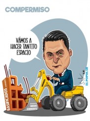 Iván Herrera llega al Ayuntamiento con su excavadora para remover las bases que otorgó Rivera y hacerle un huequito a los suyos